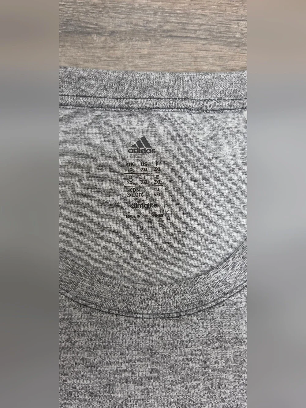 Adidas Men’s Climalite Heather Gray Athletic Crew Neck Shirt-Size 2XL